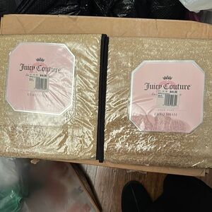 NWT Juicy Couture Gold Euro Sham Set